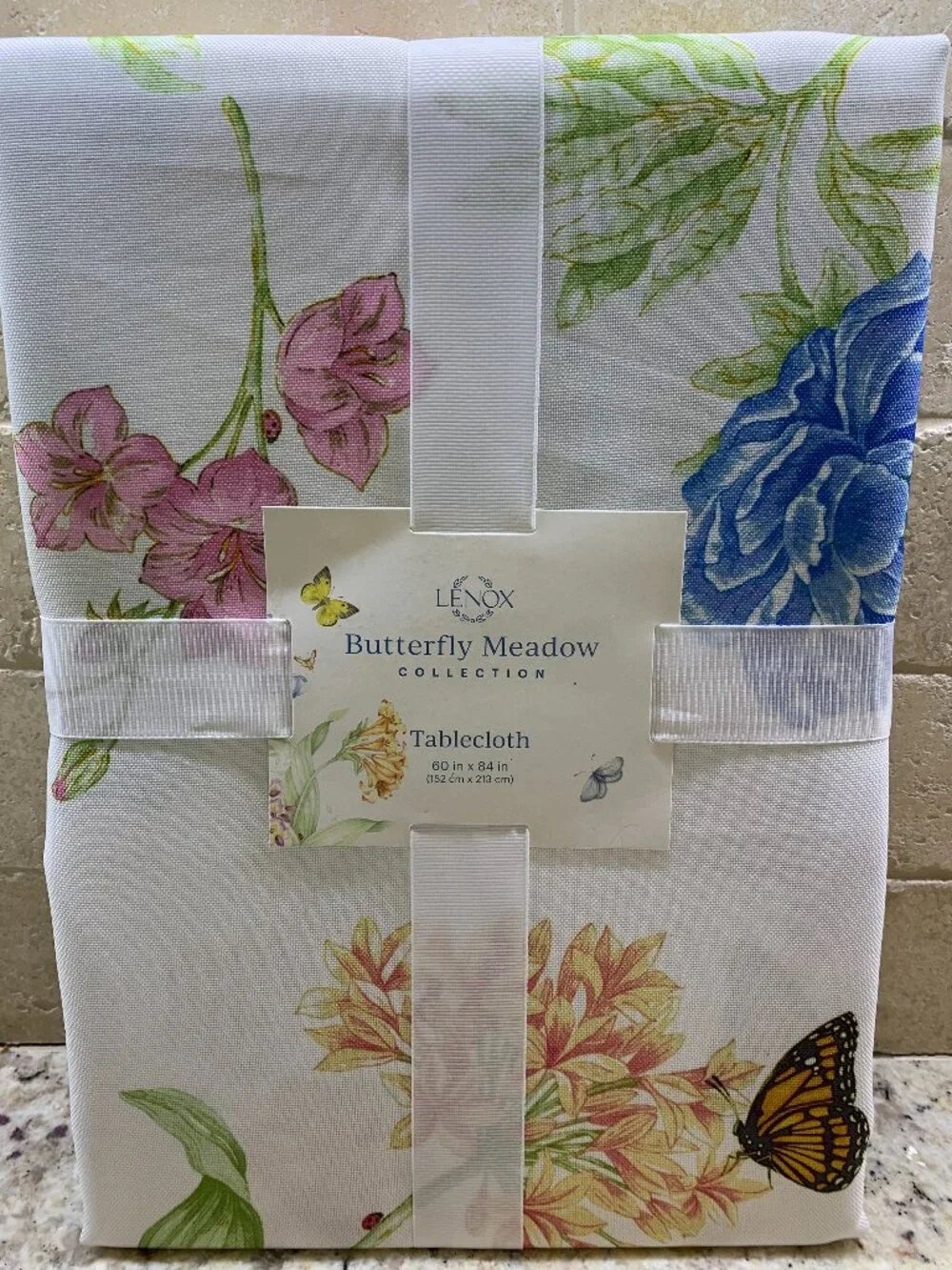 Lenox Butterfly Meadow Bloom Tablecloth 60x84 NWT